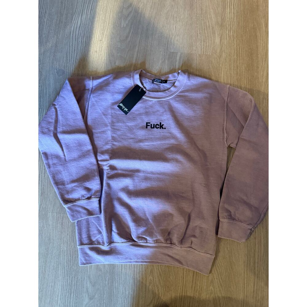 Nasty Gal "F***" Crewneck Sweatshirt in Lilac NWT